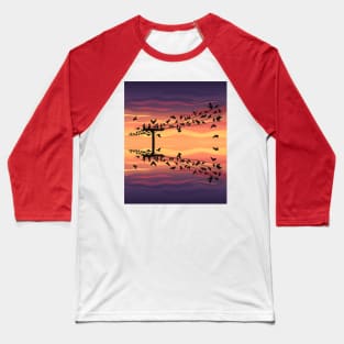 Phone Line Sunset Baseball T-Shirt